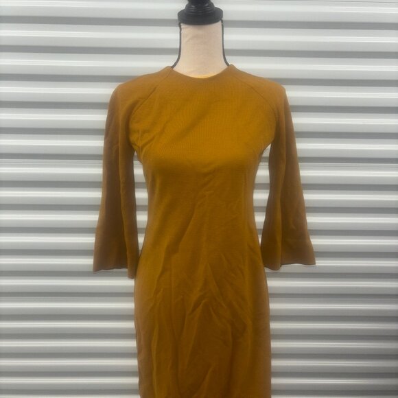 Handmade Mustard Yellow Dress – Size M (Estimated) - Picture 1 of 3